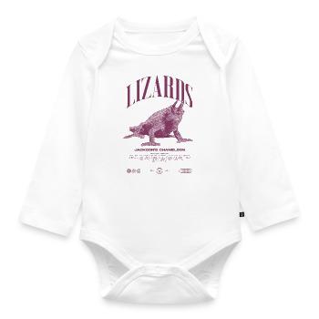 Jackson's Chamäleon Streetwear Eidechsenwärter - Baby Bio-Langarm-Body - Weiß - Vorne