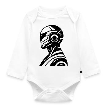 Robot - Organic Longsleeve Baby Bodysuit - white - Front
