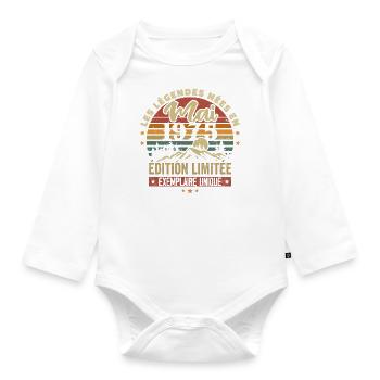 Les légendes Nées en Mai 1975 Cadeau 1975 Vintage - Body Bébé bio manches longues - blanc - Devant