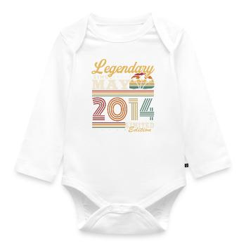 Legendär seit Mai 2014 Jahrgang Retro Geburtstag - Baby Bio-Langarm-Body - Weiß - Vorne