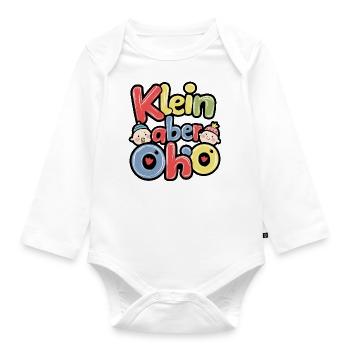 Klein aber Oho Baby- und Kindermode - Baby Bio-Langarm-Body - Weiß - Vorne