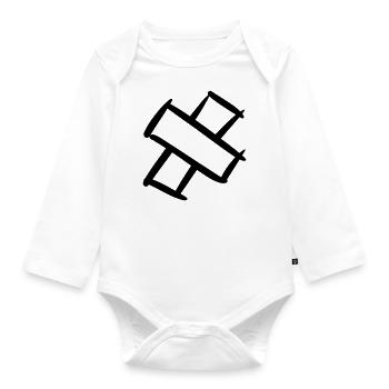 Pflasterkreuz. Pavement Cross. Wound plasters. - Organic Longsleeve Baby Bodysuit - white - Front