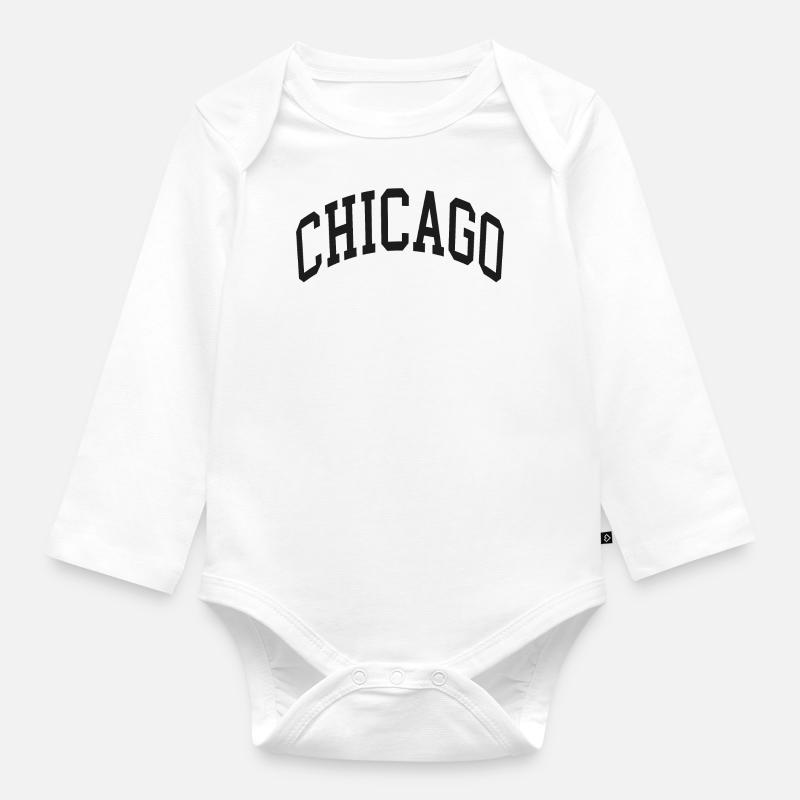 Chicago - Baby Bio-Langarm-Body - Weiß