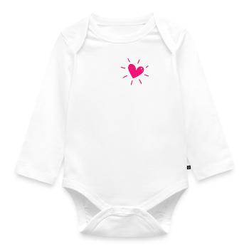 Muttertag - I love Mama - Mama ich liebe dich - Baby Bio-Langarm-Body - Weiß - Vorne