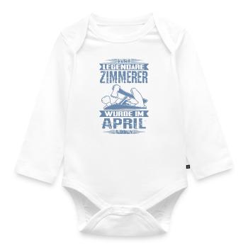 Zimmerer Geburtstag April - Baby Bio-Langarm-Body - Weiß - Vorne