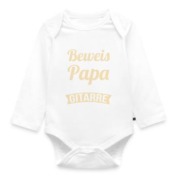 Ich bin der Beweis das mein Papa nicht nur Gitarre - Baby Bio-Langarm-Body - Weiß - Vorne