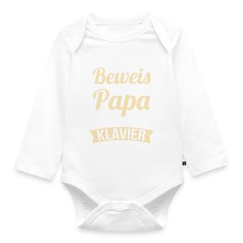 Ich bin der Beweis das mein Papa nicht nur Klavier - Baby Bio-Langarm-Body - Weiß - Vorne