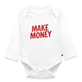 Not here to make friends Here to make money - Organic Longsleeve Baby Bodysuit - white - Front