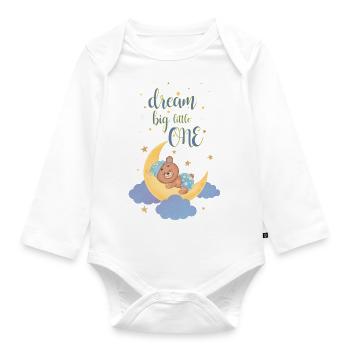 Dream big, small. - Organic Longsleeve Baby Bodysuit - white - Front