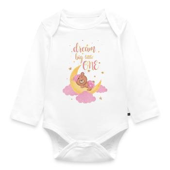 Dream big, small - Organic Longsleeve Baby Bodysuit - white - Front