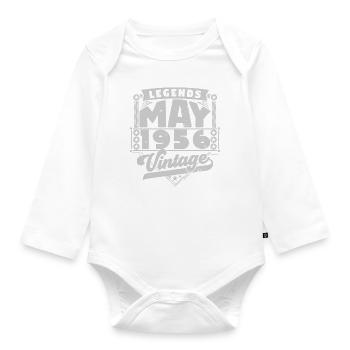 Cadeau Vintage Anniversaire Mai 1956, mai 1956 May - Body Bébé bio manches longues - blanc - Devant
