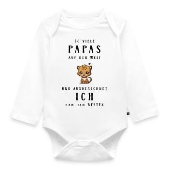 Bester Papa - Baby Bio-Langarm-Body - Weiß - Vorne