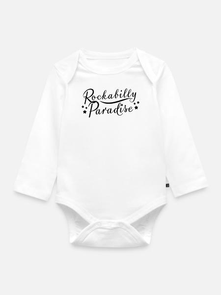 Rockabilly - Baby Bio-Langarm-Body - Weiß