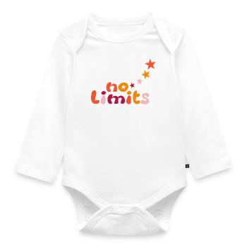 No limits in yellow, orange, red - Organic Longsleeve Baby Bodysuit - white - Front