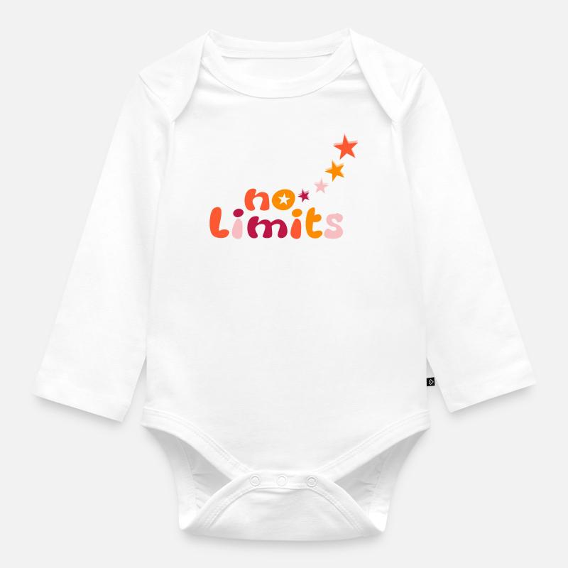 Pas de limites en jaune, orange, rouge - Body Bébé bio manches longues - blanc
