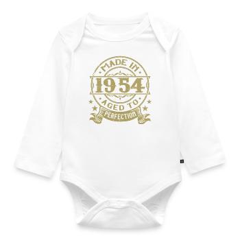Vintage 1954 Anniversaire 1954 Cadeau 1954 Rétro - Body Bébé bio manches longues - blanc - Devant