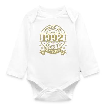 Vintage 1992 Birthday 1992 Retro Gift - Organic Longsleeve Baby Bodysuit - white - Front