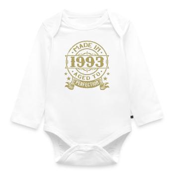 Vintage 1993 Birthday 1993 Retro Gift - Organic Longsleeve Baby Bodysuit - white - Front