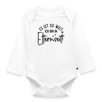 Es ist so weit Ich bin in Elternzeit - Baby Bio-Langarm-Body - Weiß - Vorne