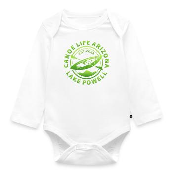 Canoe Life Arizona Design neon green - Organic Longsleeve Baby Bodysuit - white - Front