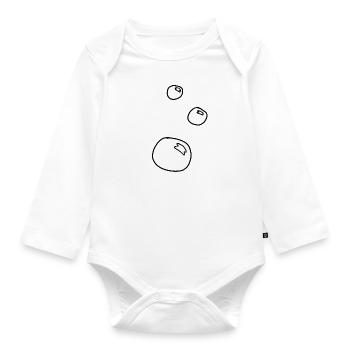 Soap bubbles forming circles - Organic Longsleeve Baby Bodysuit - white - Front