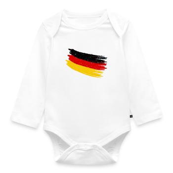 Drapeau allemand allemand Drapeau allemand Vintage - Body Bébé bio manches longues - blanc - Devant