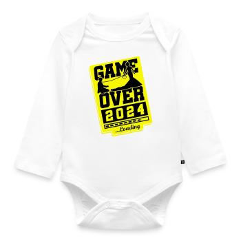 Wedding Loading 2024 Game Over - Organic Longsleeve Baby Bodysuit - white - Front
