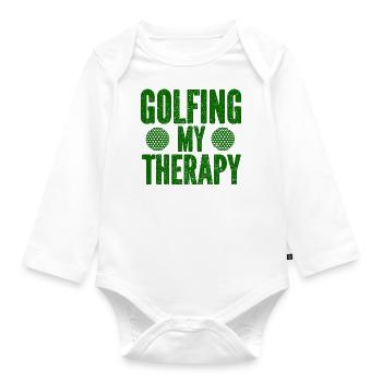 Golf - Golfclub Goldspieler Birdie Elite Luxus - Baby Bio-Langarm-Body - Weiß - Vorne