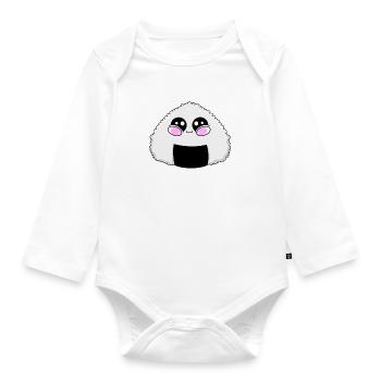 Onigiri Kawaii - Baby Bio-Langarm-Body - Weiß - Vorne