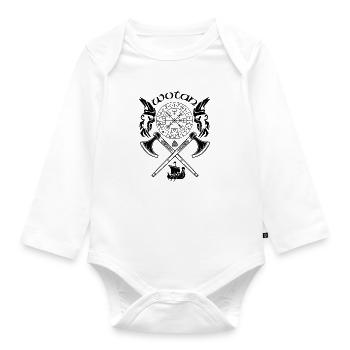 Wotan-VIKING-Viking SYMBOLS-VIKING RUNES - Organic Longsleeve Baby Bodysuit - white - Front