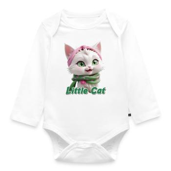 Kitten - Organic Longsleeve Baby Bodysuit - white - Front