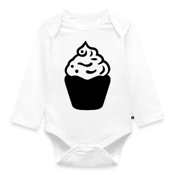 Cupcake - Baby Bio-Langarm-Body - Weiß - Vorne