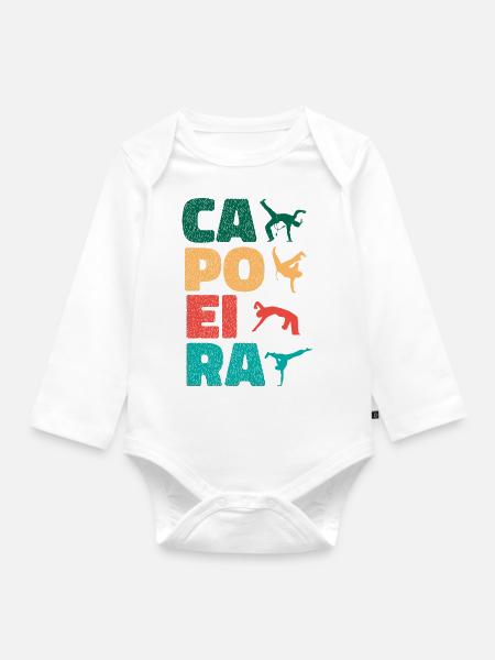 Brazilianischer Capoeira - Baby Bio-Langarm-Body - Weiß