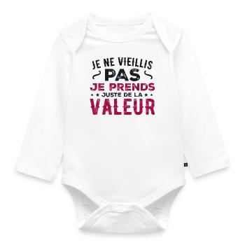 Ich werde nicht alt, ich steigere nur an Wert - Baby Bio-Langarm-Body - Weiß - Vorne