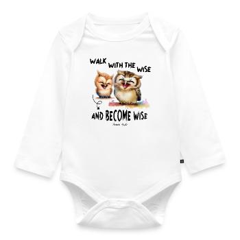 DLM KIDS WISDOM 1 B1U - Organic Longsleeve Baby Bodysuit - white - Front