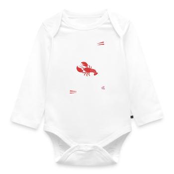 Drôle de rouleau de homard Pun fruits de mer Maine Gourmand - Body Bébé bio manches longues - blanc - Devant