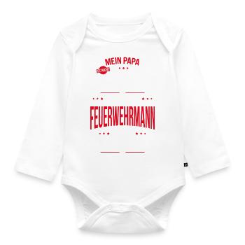 Mein Papa ist nicht perfekt - Feuerwehrmann - Baby Bio-Langarm-Body - Weiß - Vorne