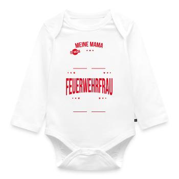 Ma mère n’est pas parfaite - Pompier - Body Bébé bio manches longues - blanc - Devant