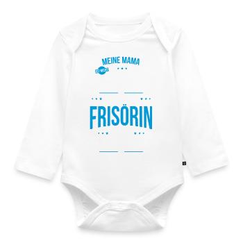 Meine Mama ist nicht perfekt aber sie ist Frisörin - Baby Bio-Langarm-Body - Weiß - Vorne