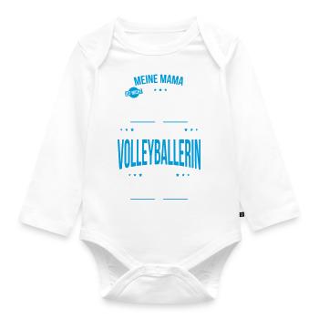 Meine Mama ist nicht perfekt - Volleyballerin - Baby Bio-Langarm-Body - Weiß - Vorne