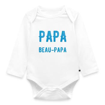 Je Suis Un Papa et Beau-papa Qui Déchire - Body Bébé bio manches longues - blanc - Devant
