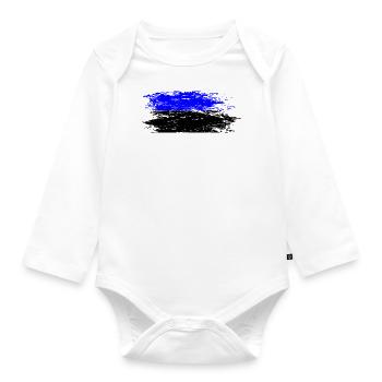 Drapeau de l’Estonie utilisé - Body Bébé bio manches longues - blanc - Devant