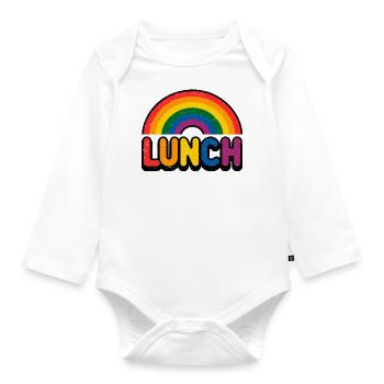 LGBTQ Rainbow Lunch - Colorful Pride - Organic Longsleeve Baby Bodysuit - white - Front