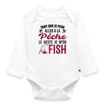 Wenn ich angeln gehen kann, fische ich den Rest - Baby Bio-Langarm-Body - Weiß - Vorne