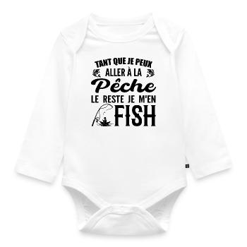 Wenn ich angeln gehen kann, fische ich den Rest - Baby Bio-Langarm-Body - Weiß - Vorne