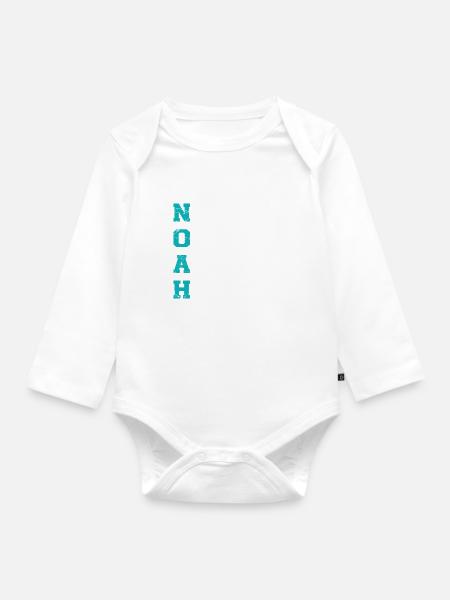 Ich bin Noah - Baby Bio-Langarm-Body - Weiß