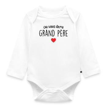 Ich werde Großvater - Zukünftiger Großvater - Baby Bio-Langarm-Body - Weiß - Vorne