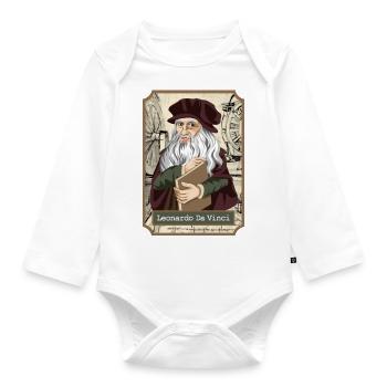 Leonardo Da Vinci - Organic Longsleeve Baby Bodysuit - white - Front
