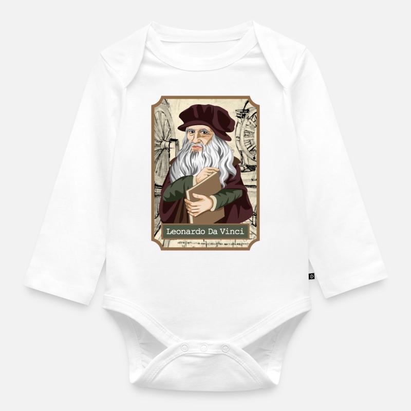 Leonardo Da Vinci - Baby Bio-Langarm-Body - Weiß