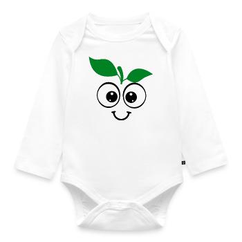 Citron Costume Visage Drôle Fruit Fruit Carnaval - Body Bébé bio manches longues - blanc - Devant